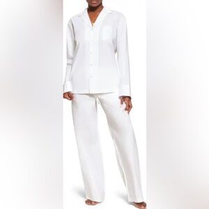 Skims Cotton Poplin Pajama Set Snow Logo